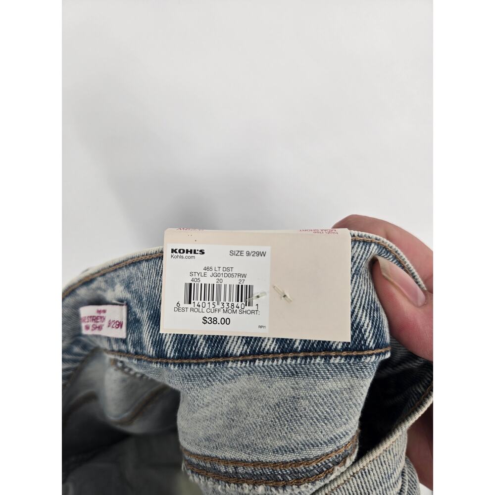 So Acid Wash Blue Jeans Mom Shorts High Rise Vintage Stretch Women's 9/29 New - Picture 8 of 10